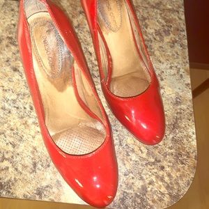 Patent leather pumps